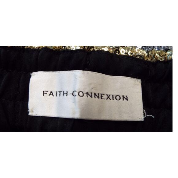 Faith Connexion Sequin Pants M Gold Silver Sparkle Burning Man Look Vintage - Picture 3 of 5